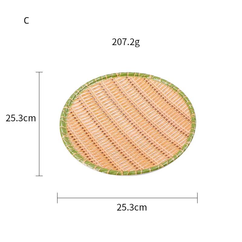 Imitation Bamboo Weaving  Pot Vegetable Plate Barbecue Plate Serving Plate Restaurant
