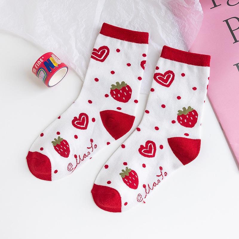 

Женские весенне-осенние мультяшные дышащие хлопковые носки до щиколотки в студенческом стиле 1 pair