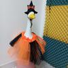 Goose Outfits Halloween Porch Goose Clothes with Witch Hat Bowtie And Tutu Skirt for 23-inch Lawn Goose Statue