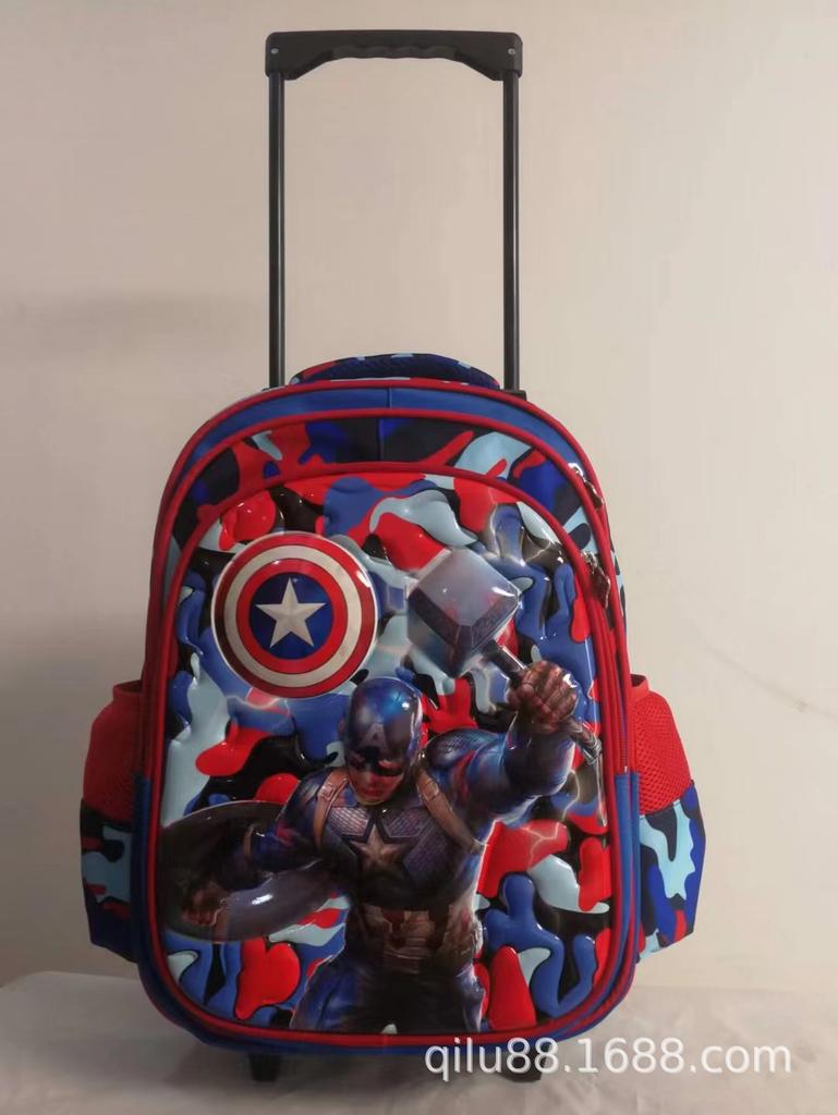 16-Inch Round Rod Schoolbag, Student Tie Rod Schoolbag, Boys And Girls, Children'S Dual-Purpose Backpack, Backpack 3-6 Level Burden Reduction