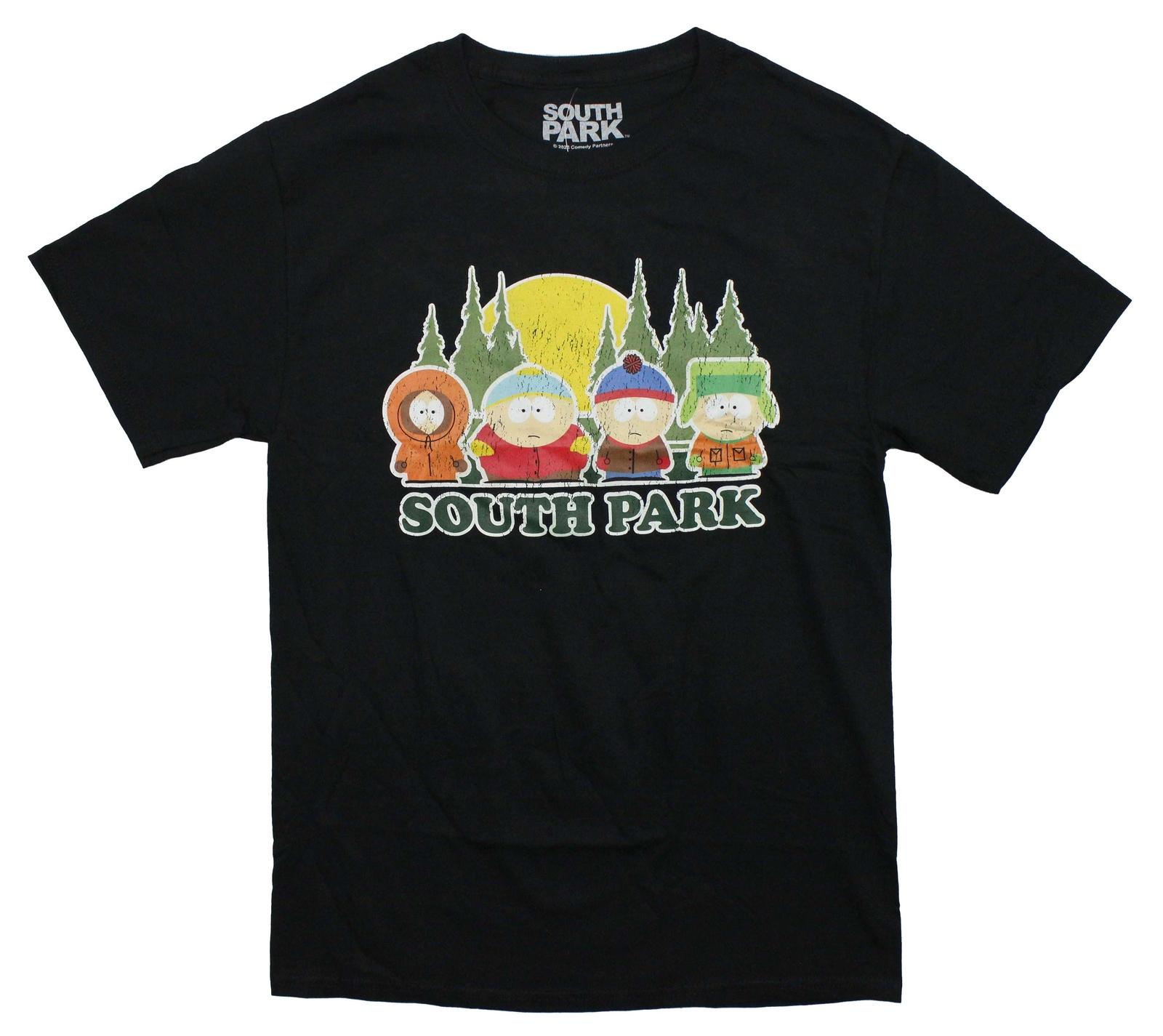 South Park New Adult T-Shirt - Distressed Sunset Standing Group S