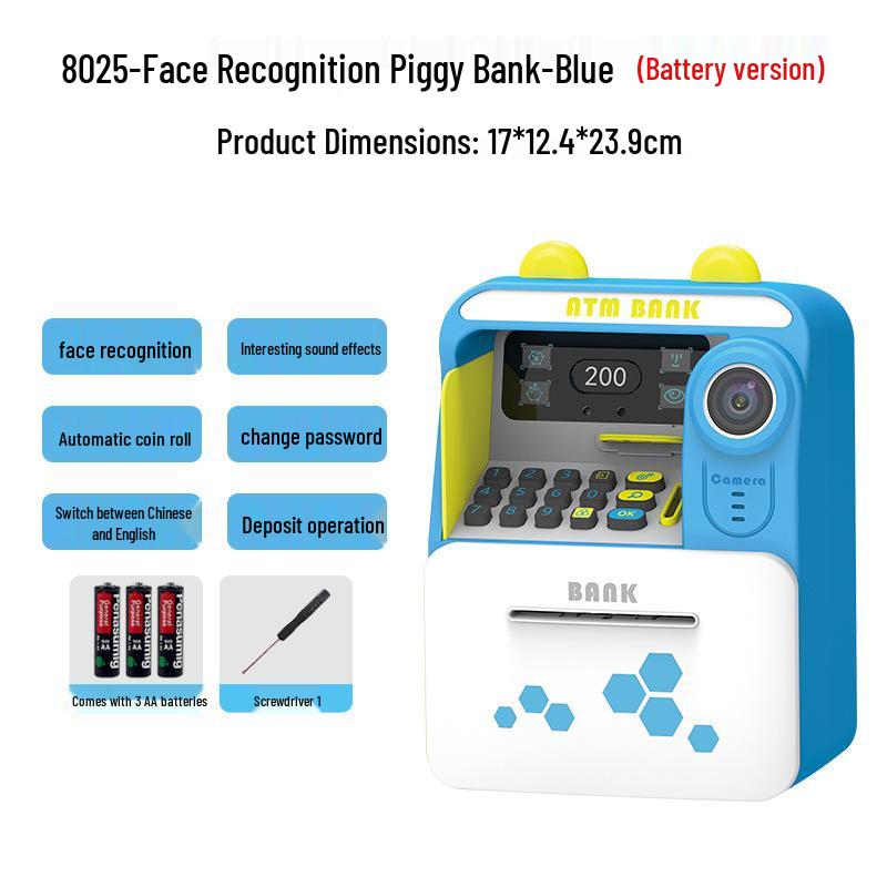 Kids' ATM Piggy Bank with Face Recognition and Automatic Coin Deposit