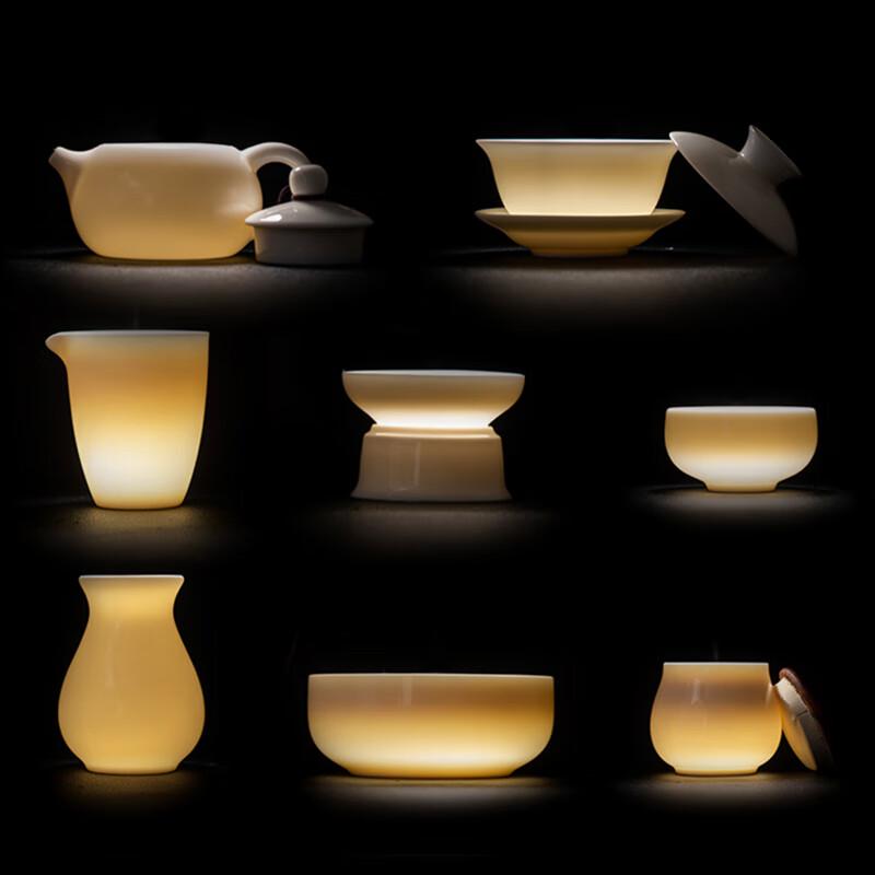 Dehua Mutton Fat White Porcelain Kung Fu Tea Set