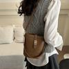 Korean temperament niche handbag 2025 spring retro simple bucket bag high-end shoulder bag messenger bag bag