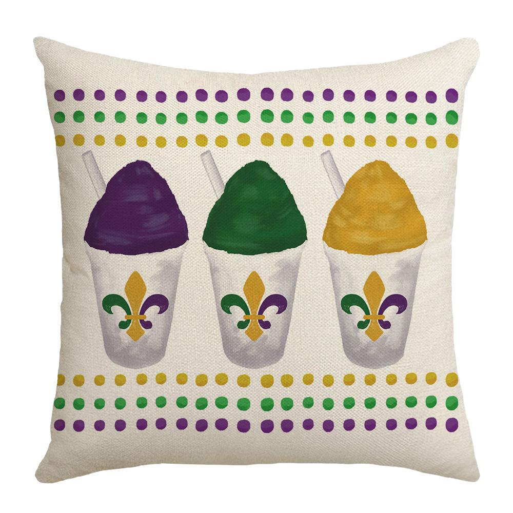 

New Carnival Decorative Pillow Case Sofa Bedside Linen Digital Printed Letter Waist Pillow 45 * 45Cm (without pillow core)