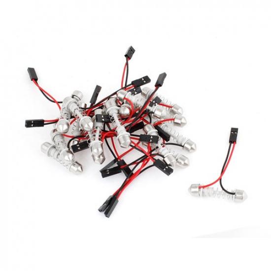 20Pcs DC12V Car Interior Dome Map Festoon Adapter Light Bulb Base 30-40mm Spring