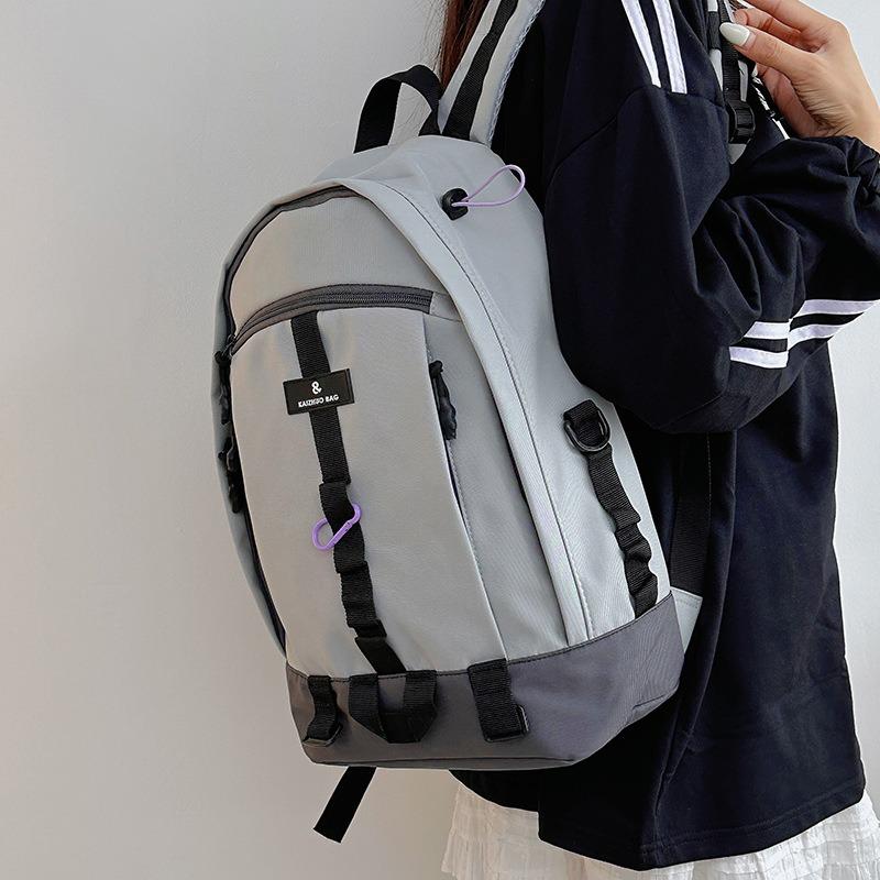 School bag Student backpack Women's campus new large-capacity casual contrasting backpack High school student travel schoolbag