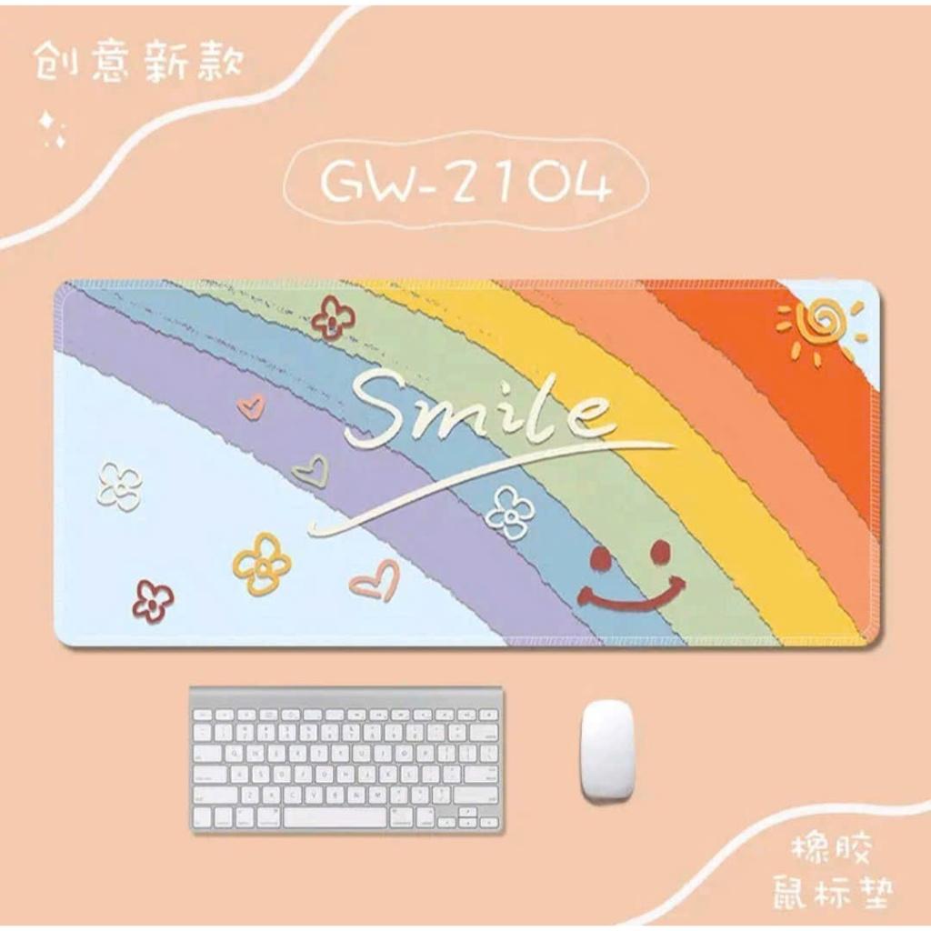 Mouse pad cute mouse pad with lovely rainbow smiley face pattern mouse pad study desk mat desk mat 800x300x2mm