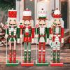 Nutcrackers Figurine with Candy Ribbon Scepter Unique Nutcrackers Decorative Figure with Candy Motifs for Office Homes