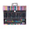 Dual-Tipped Two-Color Acrylic Marker Pens, Non-Smudging Watercolor Brush Pens for Students, Ideal for Coloring, Doodling, and Drawing.