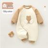 120g Thick Quilted Unisex Newborn Jumpsuit: Warm Cotton Autumn/Winter Baby Crawling Outerwear