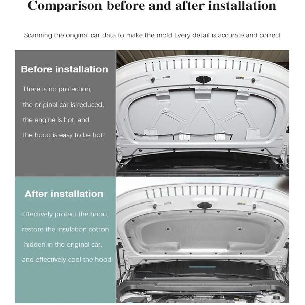 Car Engine Hood Sound Pads Compatible With Toyota Corolla E210 2019~2024 Car Front Heat Insulation Cotton Covers Fireproof Auto