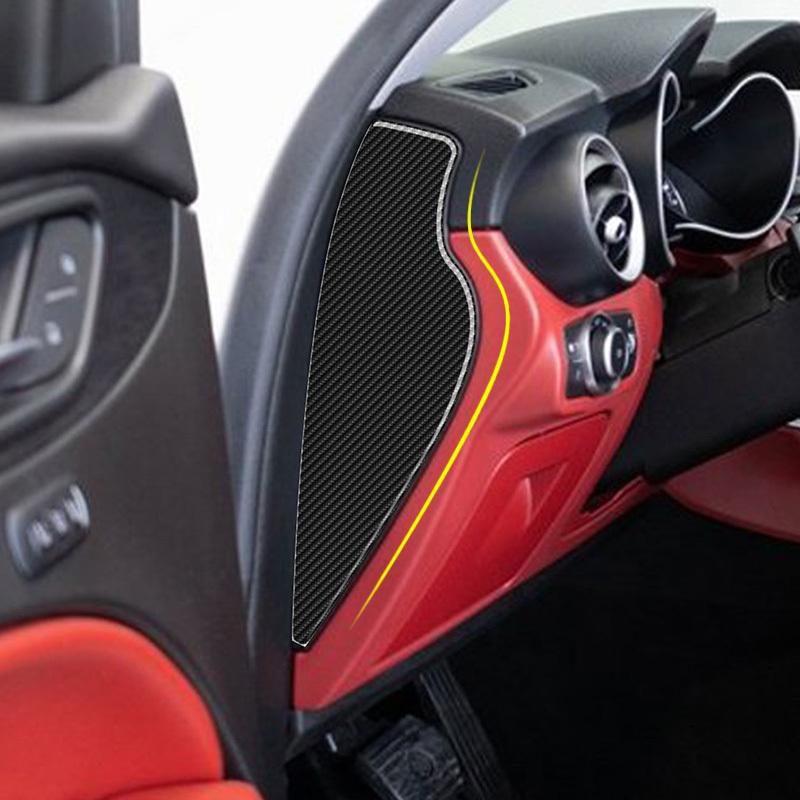 Dashboard Sides Decoration Patch Carbon Fiber Car Stickers For Alfa Romeo Stelvio 2016- Interior Accessories