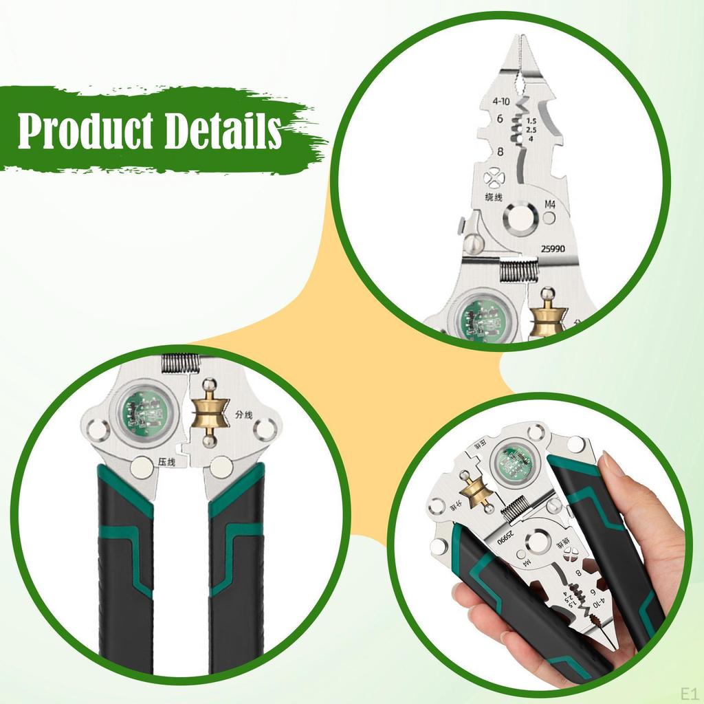 Wire Stripper Crimper Folding Ergonomic Steel Manual Wiring Tool Multifunctional Professional
