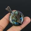 Labradorite Pendant, Handmade Gemstone 999 Copper Wire Wrapped  Pendant Antique Jewelry, For Gift Silver Jewelry