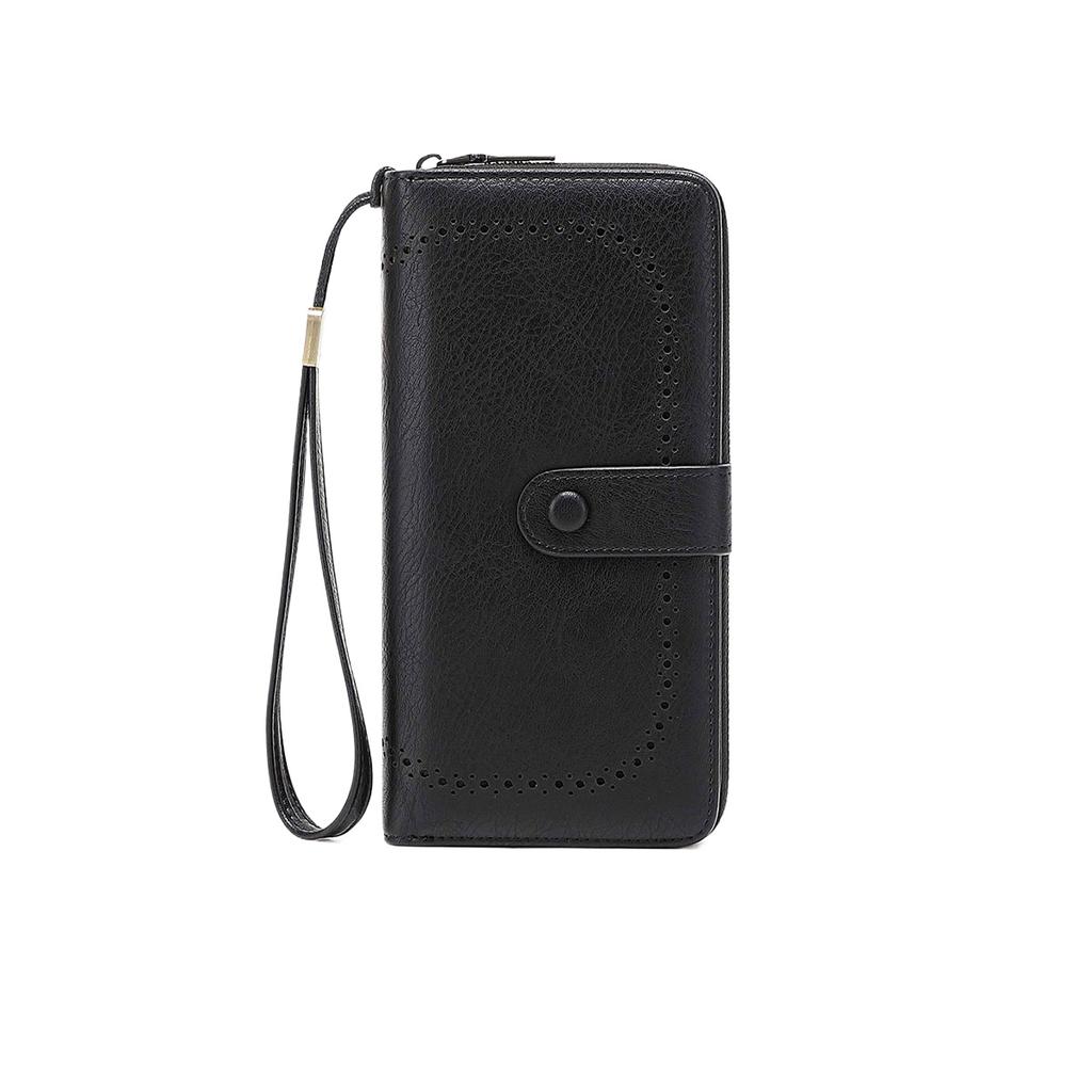 Multifunctional Women's Wallet Retro Oil Wax Leather Long Wallet Simple Large Capacity Card Bag