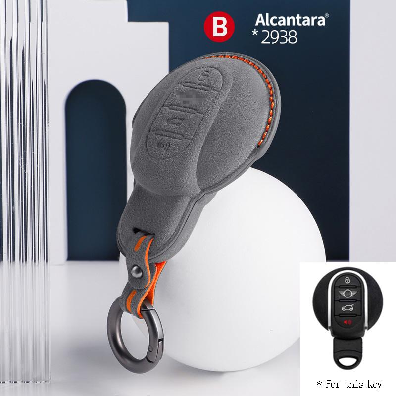Alcantara Suede Car Key Case Cover For BMW Mini COOPERS ONE JCW CLUBMAN F56 F55 F54 F57 F60 R55 R56 R57 R58 R59 R60 S Roadster