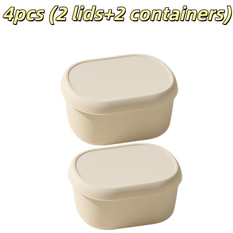 

4pcs 30oz Cat Food Storage Containers with Lids, Moisture‑Proof for Home & Travel Pet Feeding (Beige,4pcs (2 lids+2 containers)) бежевый