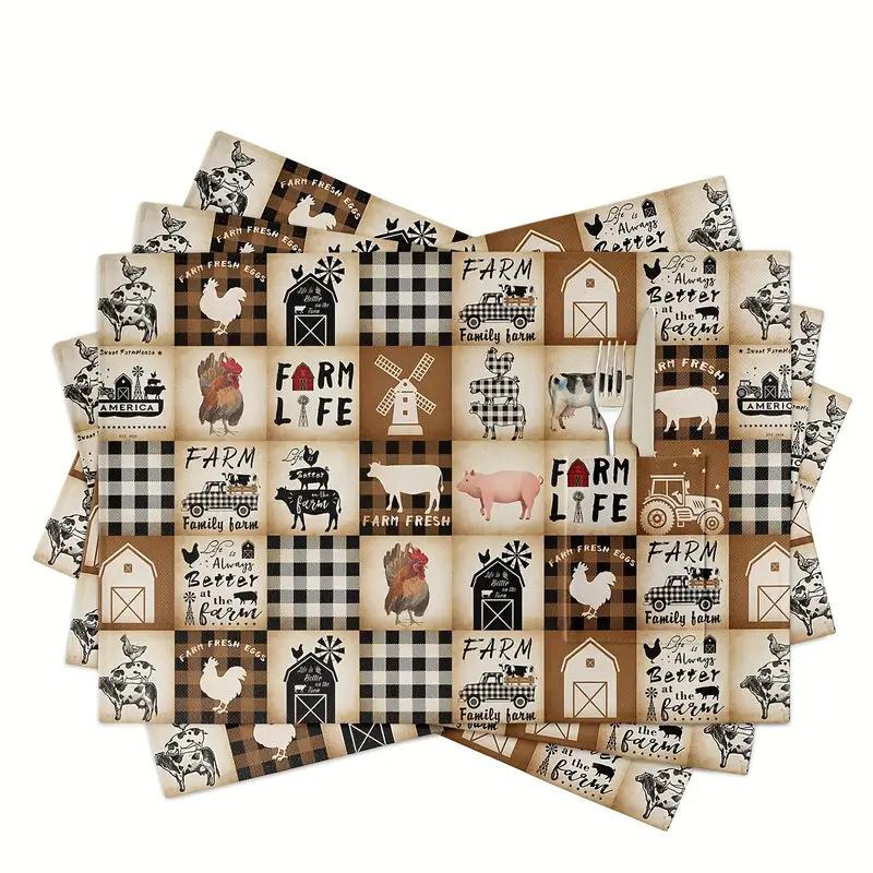 Classic Collection Linen Placemat for Dining Table - Heat Insulation Pad for Living Room and Restaurant Decor