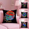 Ball Sports Doodles Cushion Cover Plush Fabric Soft Double-Sided Printed Sofa Warm Winter Home Gift Pillow Cover