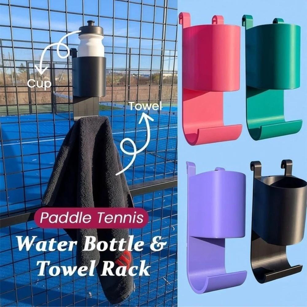 3D Printed Paddle Tennis Towel Rack Heavy Duty Plastic Water Bottle Holder Portable Cup Storage Holder Designed for Players
