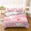 Miniso-My Melody Set Copripiumino Set Biancheria da Letto per Bambini Casa Matrimoniale Set da 3 Pezzi 1 Copripiumino Lusso 100% Poliestere Stampato Moderno