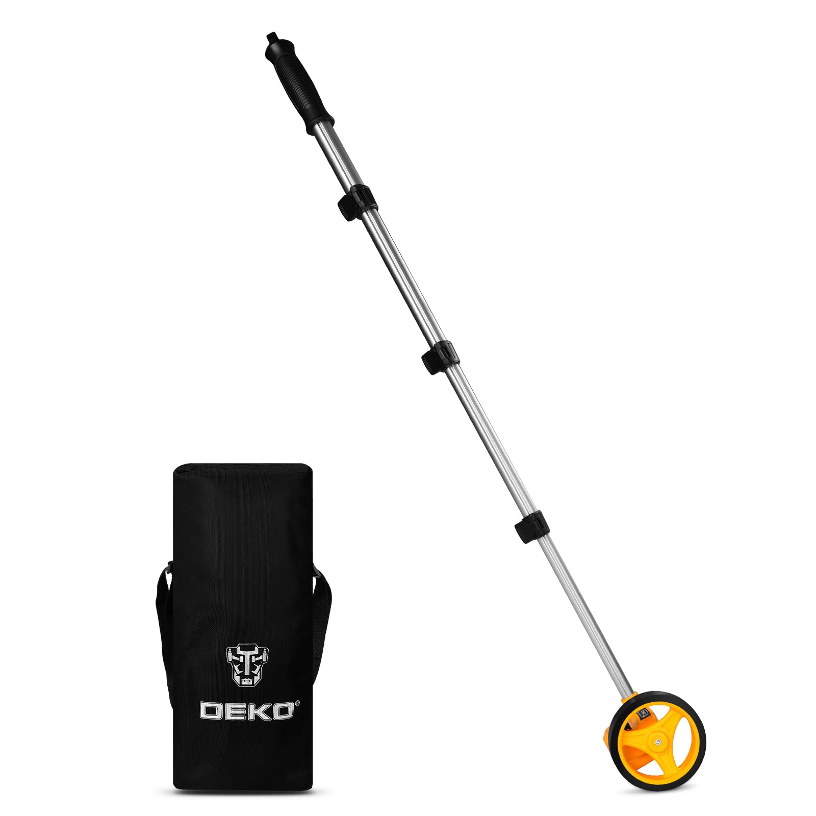 DEKOPRO Walking Tape Distance Measuring Road Tape Measuring Marked for Outdoor and Work Measure, Device, Measure, 4-inch, Telescopic, 0-9999m, Wheel,