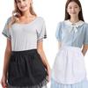 Woman Half Waist Cooking Kitchen Apron Short Lolita Maid Sexy Lace Black White Bib Beauty Flower Coffee Shop Pinafore Home Work