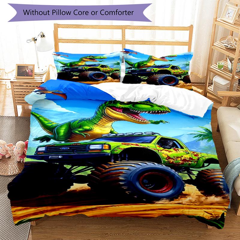 3pcs Truck Bedding Set Duvet Cover Closure Includes 1 Duvet Cover & 2 Pillowcases, Soft and Comfortable for All Seasons.