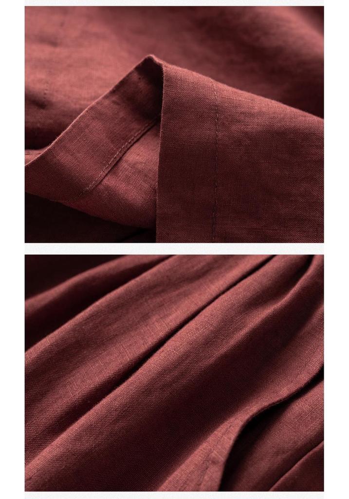 Women's Retro Wide-Leg Cotton Linen Pleated Pants - High Waist, Elastic, Casual and Artistic Summer Wear