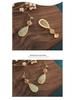 Aieryuan Hanfu Enamel Stud Earrings with Imitation Jade & Southern Red Agate Cloud Design