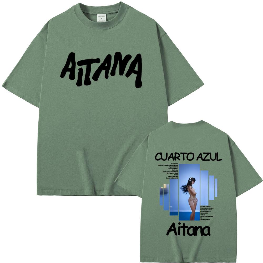 

Singer Aitana CUARTO AZUL Album Graphic Tshirt Men Women Hip Hop Fashion Pop Music T Shirts Unisex Casual Cotton Vintage Tshirt 4XL