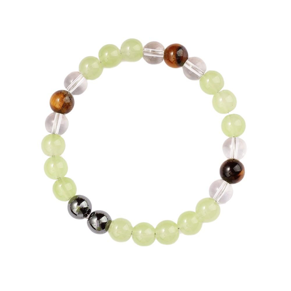 Prehnite Tiger Eye Clear Quartz Black Hematite Beaded Bracelet Fresh Fashion Jewelry For Men Women Daily Wear Gift