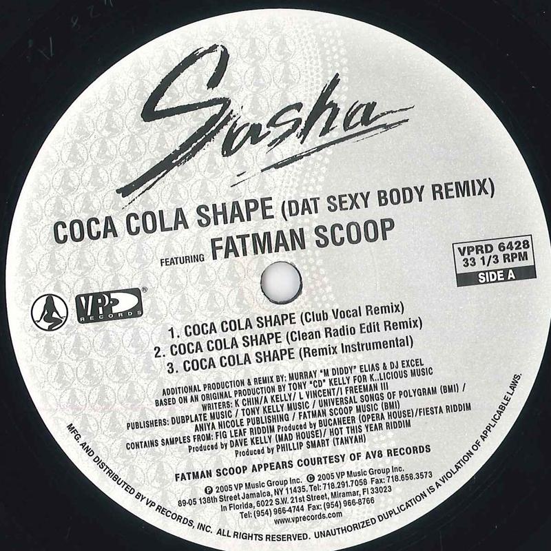 12inch Record SASHA - Coca Cola Shape VPRD6428 VP RECORDS 2005 Non Japan Reggae, Ska & Dub Used