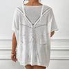 Latest Summer Beach Skirt for Women's Solid Color Sexy Knitted Hollow Beach Bikini Swimsuit Blouse Sun Protection Suit