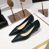 Women's Fashion Commuting Thin Low Heel Pointed Shallow Mouth Versatile Comfortable Single Shoes Flat Shoes