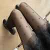 Women Cute Heart-Shaped Sheer Tight Ultra Thin Vintage Faux Tattoo Thigh Sheer Pantyhose Sexy  Female Retro Love Elastic Hosiery
