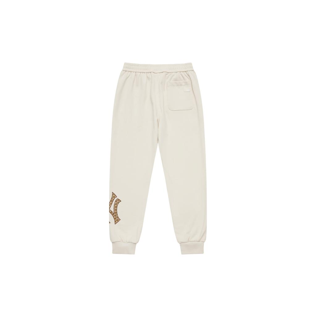 New MLB MONOGRAM Collection New York Yankees 24FW Casual Pants Knitted Sweatpants Unisex Dark Cream 3APTM0144-50CRD