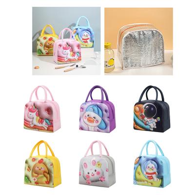 Kid Friendly Animal Designed Lunch Carrier Practical Lunch Bag with Cute Animal Pattern Durable Lunch Carrier Bag