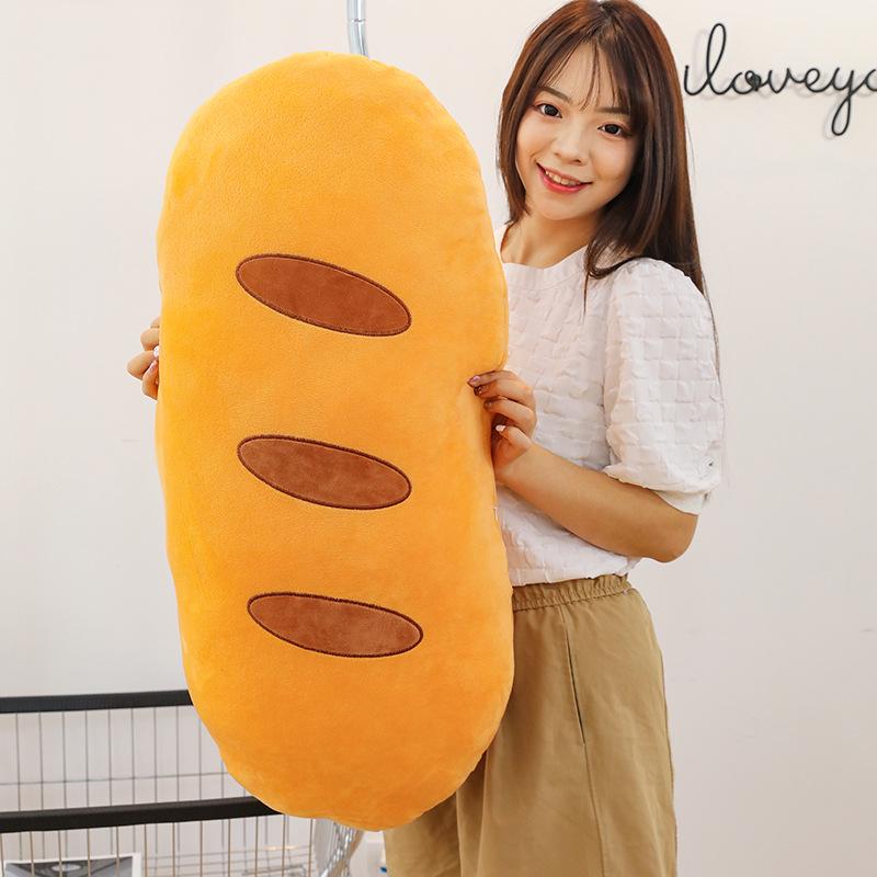 

Плюшевая подушка-багет в стиле Xiaohongshu: Подушка для дивана в виде длинного хлеба 60cm 0.35kg