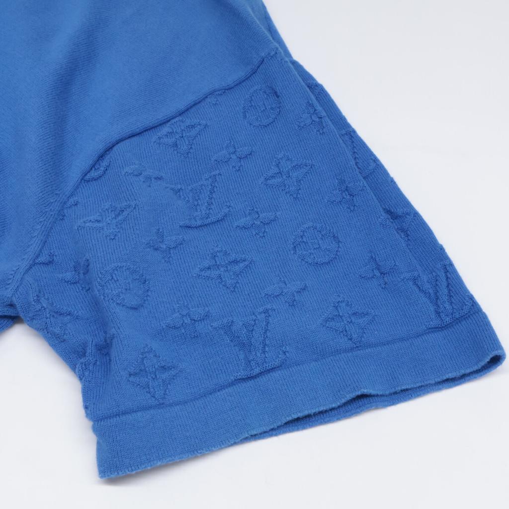 LOUIS VUITTON [Domestic Regular/24Stainless Steel] RM241MQ Z34 HQN40W Cotton Sleeve Monogram Knit Sweater tops M blueUsed