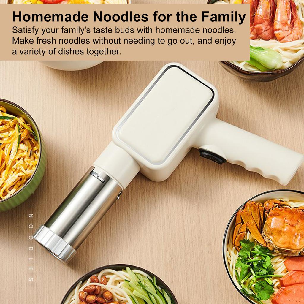 Noodle Maker Electric Pasta Machine Cordless Handheld Automatic with 9 Noodle Molds 2 Sausage Making Tool for Homemade Noodles
