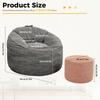 Ergonomic Curved Bean Bag Chair with Detachable Storage Pocket and Matching Cylindrical Ottoman for Modern Home Comfort
