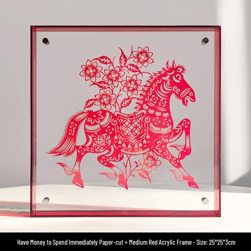 Chinese Intangible Heritage Shadow Puppet Lion Qilin Wall Decor - Handmade Festive Housewarming Gift