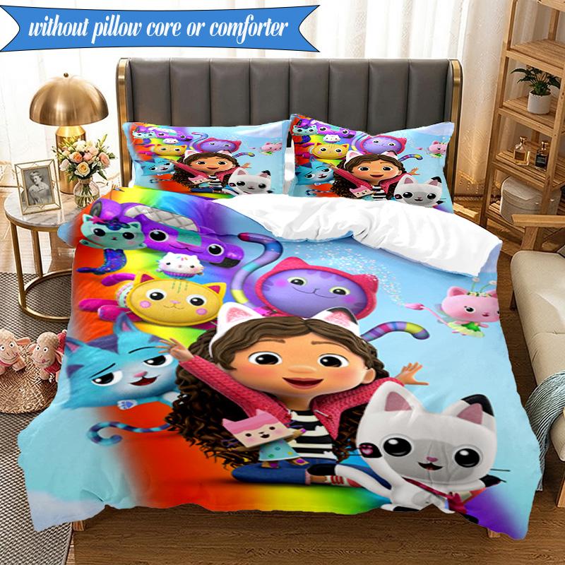 Rainbow Friends Dollhouse 3pcs K-pop Music Group Bedding set,Ideal for Bedroom, Dormitory,Including Duvet Cover And 2pcs Pillowcases,Fan Gifts
