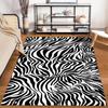Black and White Zebra Stripe Pattern Carpet for Living Room Decor Suitable for Use As an Anti-slip for Living Room Bedroom Sofas