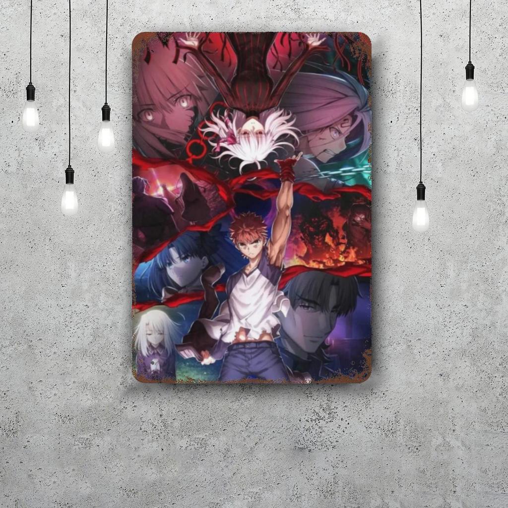 shirou emiya anime Retro Vintage Tin Sign Poster Decorative Plaque Metal Plate Wall Decor