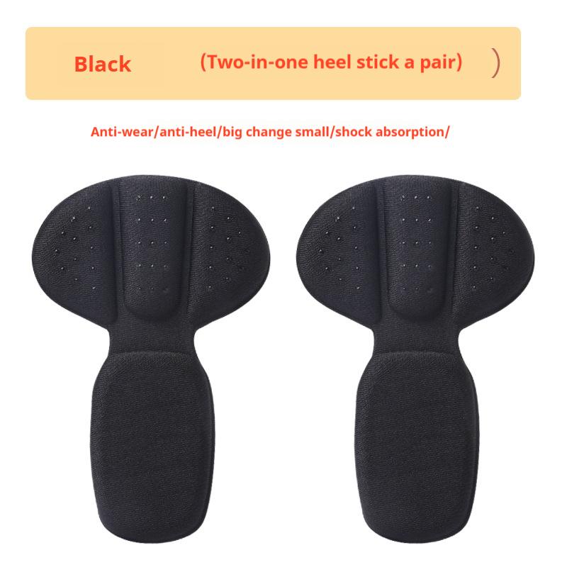 

Защитные подушечки для ног, обезболивающие гелевые наклейки на пятки, уменьшитель размера для туфель на высоком каблуке, нескользящие стельки для обуви, Т-образная подушечка для ухода за ногами, 1 пара чёрный