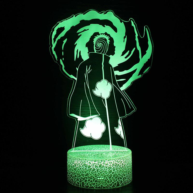 Naruto & Uchiha 3D LED Night Light – Seven-Color Touch Desk Lamp Gift