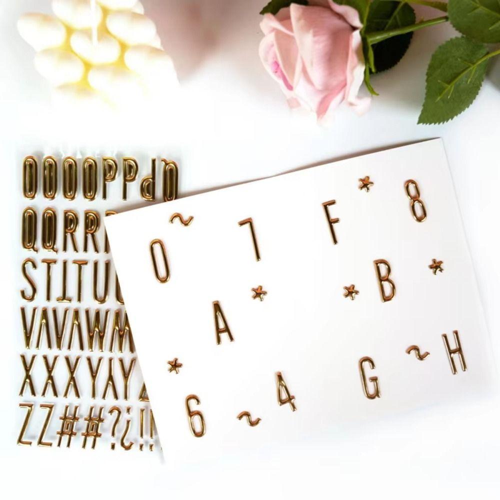 3Sheets 3D 3D Letter Alphabet Stickers Waterproof Stationery Stickers Photo Album